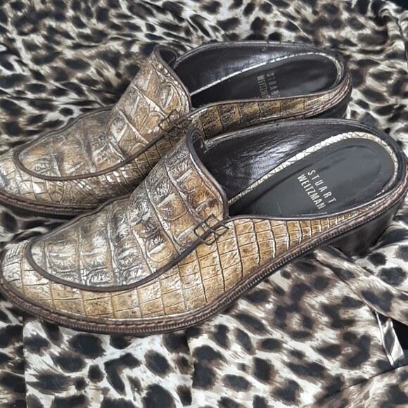 Stuart weitzman mules ALLIGATOR PRINT - Picture 4 of 14